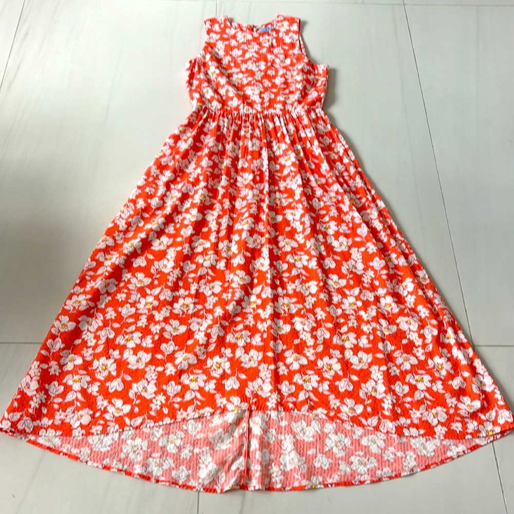 Draper James Orange Floral Maxi Dress